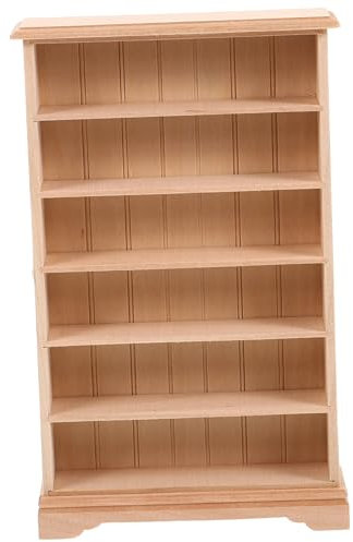 HEMOTON Puppenhaus-schließfach Puppenhausmöbel Requisiten Mini Bücherregal Puppenhaus Miniatur-aufbewahrungsregal Puppenhaus Mini Möbel Miniatur-holzschrank Schrankornament Hölzern