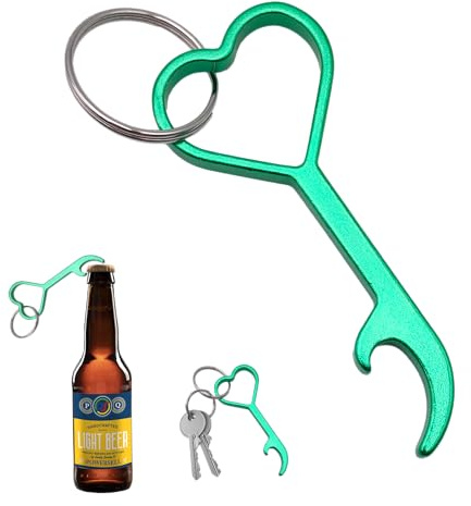 Porte-clés cœur en aluminium anodisé - Ouvre-bouteilles pour bière et boisson - 9 cm - Couleur aléatoire - Idée cadeau romantique pour couples, amis et occasions spéciales