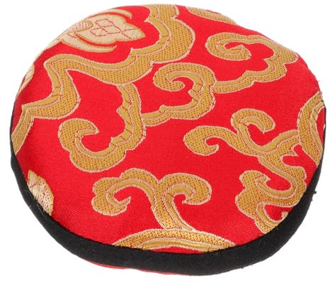 Mikinona Klangschalenkissen Mönch Meditation Klangschalenauflage Gebetsschale Soundschale Kissen zum Singen von Schalen Unterlage für Klangschale Schüsselkissen Stoff rot