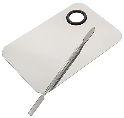 GALPADA Makeup Mixing Palette Metal Tray with Tool for Foundation Blending, for Salon and Home Use, Easy-clean Surface