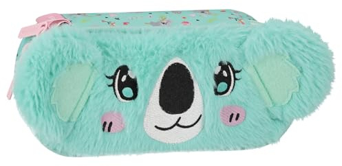 sarcia.eu Koala Trousse d'écolier en Peluche, Sachet pour Fille, zippée, Turquoise 5x22x10cm (Koala Peluche)