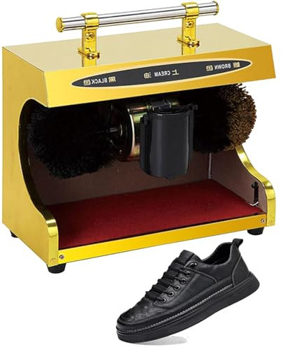 CRBUDY Cireuse à Chaussures, Cireuse à Chaussures à Induction entièrement Automatique, Cireuse à Chaussures électrique en Titane pour Usage Familial, hôtelier, bancaire et Commercial, A (A)