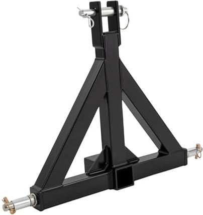 Enganche de remolque de 3 puntos, adaptador de acoplamiento, con receptor de 2 pulgadas, adaptador de tres puntos, categoría de 3 puntos, acoplador de remolque, soporte para remolque, color negro