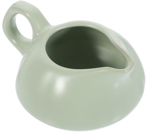 VERDANVERSE Gran a Leche con Jarra Cerámica Asa para Salsa Verde Resistente Capacidad Altas Temperaturas Elegante Minimalista Adecuado para Cocina