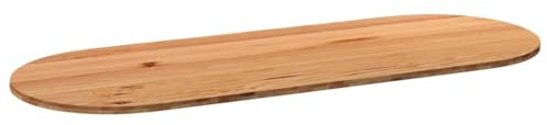 Qnhdfrt Tavolo ovale in rovere 320 x 120 cm, legno massello marrone chiaro, design robusto per tavolo da pranzo, cucina, ufficio o esterni, bistro giardino