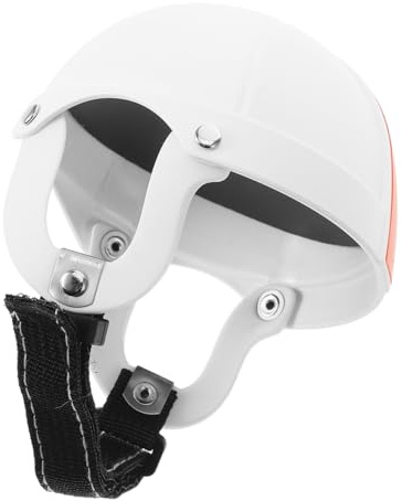 TEHAUX Adjustable Dog Helmet for Puppies and Small Dogs Outdoor Pet Safety Headgear with Ear Holes Abs Construction Soft Inner Liner Rugby Style Motorcycle and Bike Riding Cap for Cats S