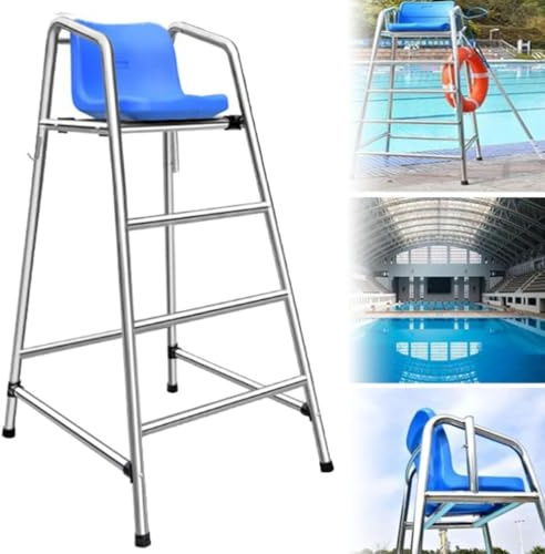 Silla salvavidas para piscinas, taburete de bar de alta observación con escalera segura para mayor seguridad, ideal para parques acuáticos y zonas de piscina al aire libre