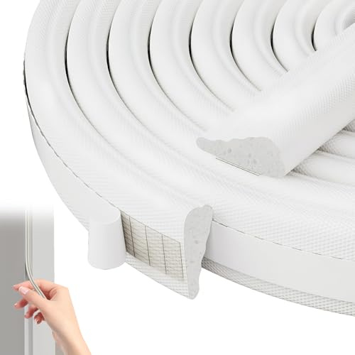 5m Draft Excluder for Doors and Windows,Self Adhesive Window Draught Excluder,Wedge Draught Excluder Tape,Insulation Soundproofing Sealing Strip,Door Seal Strip to Reduces Noise Wind Dus,White