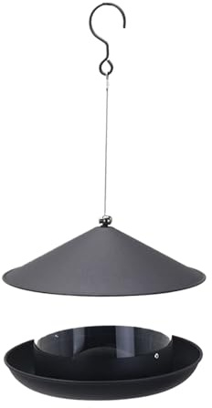 Vogelfutterstation – Hängender Vogelfutterspender für den Garten | Metallgitter-Konstruktion mit großer Samenschale, wetterbeständiges Design, einfaches Nachfüllen für Hinterhofvögel Genuss