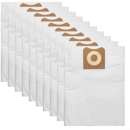 Besttoolifes Lot de 10 sacs de rechange pour Ridgid VF3502, sacs d'aspirateur avec filtration double couche et collier d'étanchéité en caoutchouc, filtre anti-poussière en polypropylène