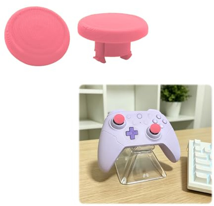 Styrenhet thumbstick ersättningar kompatibla med 8BitDo Ultimate 2C, texturerade analoga joystick-lock, anpassade modifierade delar (rosa)