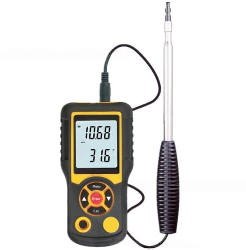 Generchin HT-9830 Anémomètre, Compteur de Vitesse Du Vent Numérique, Testeur de Vitesse et de Température Du Vent Professionnel, Capteur de Vitesse Du Vent Portable