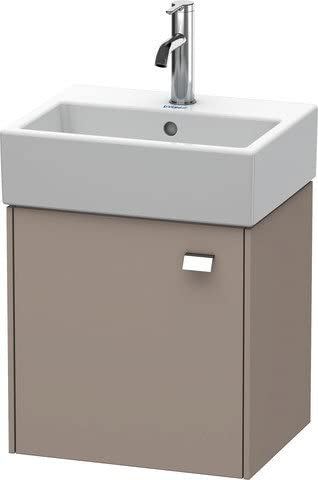 Duravit Brioso Waschtischunterbau wandhängend 43,4 x 33,9 cm, 1 Tür, Anschlag Links, für Waschtisch Vero Air 072445, Farbe (Front/Korpus): Basalt Matt Dekor, Griff Chrom - BR4050L1043