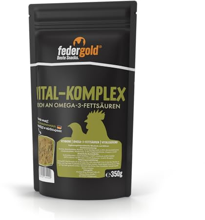 federgold Vital-Komplex 350 g – Kräutermix mit Omega-3 | Kräuter- & Omega-3-Mix für Geflügel – natürliche Ergänzung für Leistung, Gefieder & Kondition