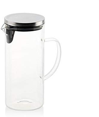 ANDREA HOUSE Jarra de Vidrio con Tapa metálica y Filtro 1,5L