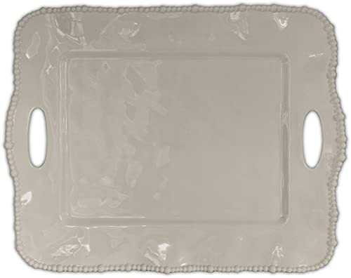 BACI MILANO - vassoio rettangolare con manici in ACRILICO - 50x40 Tortora - TRAY.COL02
