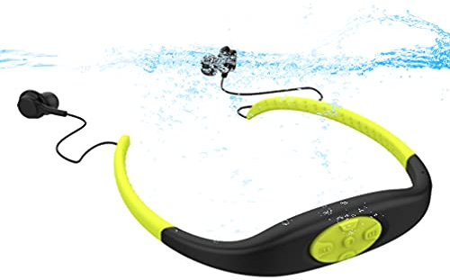 AQUYY Casque Sport Natation sans Fil Écouteurs Stéréo Bluetooth 5.0, Casque de 8 Go pour Lecteur MP3 de Natation, Oreillette Intra-auriculaire sans Fil Etanche IP68 pour Course Jogging Fitness Green