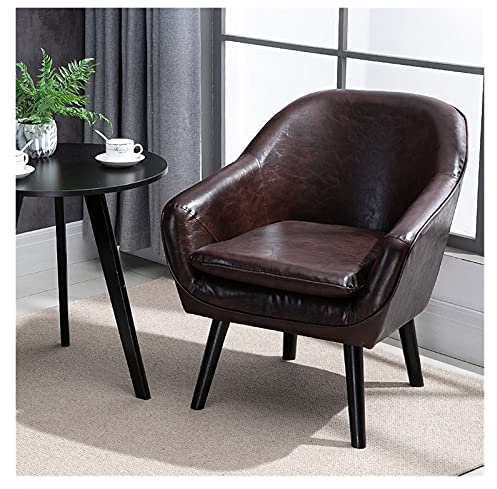 DUNAKE ​Gepolsterter Sessel Einzelsofa,Loungesessel Relaxsessel Polstersessel Ledersessel Armsessel Einzelsofa Sofa Lounge ​Echtleder,Zuhause, Schlafzimmer, Balkon, Garten, bequem und langlebig