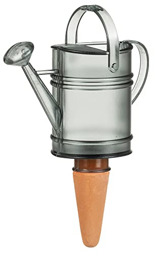 Scheurich Wasserspender Nelly | 1x Grau | 110 ml Füllmenge | Bewässerungskugel klein mit Ton Fuß | Wasserspender Pflanzen und Blumen Terrakotta Stiel