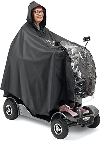 Staveley Mobility Scooter Cape | Unisex Waterproof Rain Poncho Cover for Electric Scooters and Wheelchair Users – Lightweight, Compact (Large Cape)