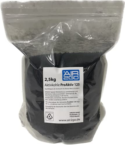 AIR2GO Nachfüllpack Aktivkohle | Ersatz für Berbel/Wesco Pro Aktiv 125 mit 2,5 kg