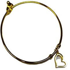 Bungsa Damen-Armreif offenes Herz und Haken-Verschluss aus 316L Edelstahl (Gold)