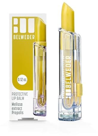 BELWEDER - Balsamo Labbra Potettivo con Estratto di Melissa Propoli - Balsamo Labbra Idratante e Rigenerante - Burrocacao Labbra Trasparente - Stick Labbra per Uomini e Donne - 1 x 3,5g