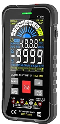 IGASHI Multimètre numérique Intelligent Rechargeable Multimètre numérique voltmètre ampèremètre Tension Courant Ohm mètre 9999 comptes