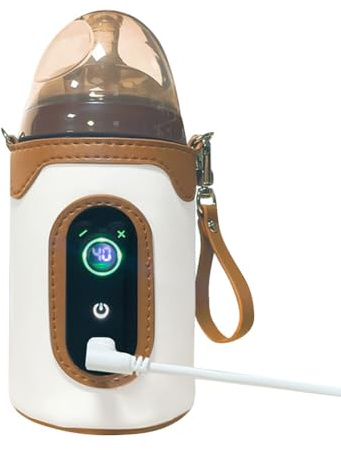 Tragbarer Baby Flaschenwärmer, USB Schnell-Flaschenwärmer mit Temperaturregelung,USB Babyflaschenwärmer mit LCD-Display, Geeignet für alle Flaschen,Flaschenwärmer Baby Unterwegs für Zuhause, Reisen