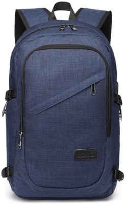 Kono Mochila para Portátil de 15,6 Pulgadas, Antirrobo e Impermeable con Puerto de Carga USB, Ligera para Hombre, Viaje, Trabajo, Universidad y Escuela
