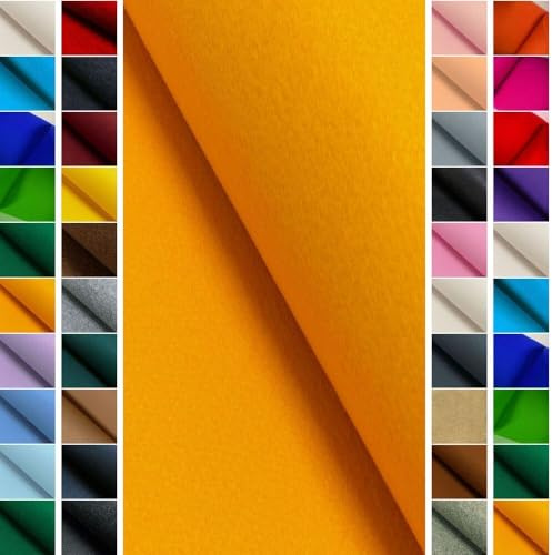 StoffBook Goldgelb Bastelfilz für Kindergarten und Taschen, e377 | Robuster Filzstoff, ca. 4-4,5 mm dick, Überbreite 100 cm, aus 100% Polyester, sehr langlebig und formstabil