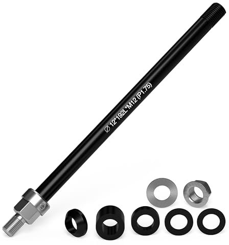 LAINFELD Steckachse für Fahrradanhänger | M12 - Länge 167-192mm | Fahrradanhänger Steckachse mit Adapter für Anhänger Anhängerkupplung Kupplung