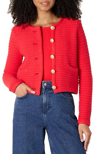 Amazon Essentials Donna Maglione Cardigan dal Peso Medio con vestibilità Regolare