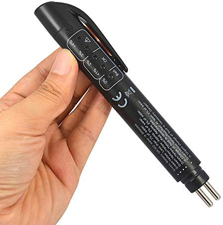 SeiudKty Probador de líquido de Frenos，bolígrafo de Prueba portátil de Control de Calidad de Aceite de Frenos,probador Universal de líquido de Frenos con Pantalla de 5 LED para vehículos automóviles
