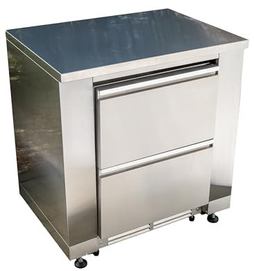 Ondis24 Outdoor-Küche Kühlschrank Schubladen mit Korpus (Edelstahl)