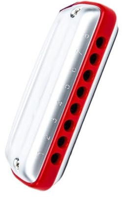 Erwachsene Mundharmonika Blues-Mundharmonika Einsteiger-Mundharmonika 8 Löcher(Red)
