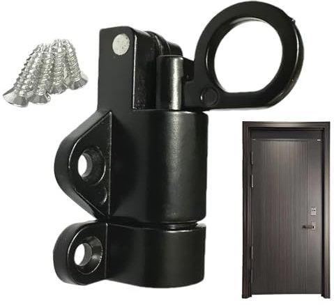 Pestillo de puerta automático – Pasador de bloqueo de resorte de aluminio, cerradura de puerta de resorte | Anillo de tracción de seguridad, perno de puerta de resorte, bloqueo automático con tornillo