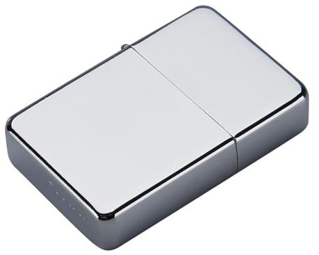 Murago - Benzinfeuerzeug Silber-farbig poliert unbefüllt - Feuerzeug Sturmfeuerzeug Geschenkidee Chrom verspiegelt normale Flamme Benziner für Männer Opa Onkel Outdoor Camping