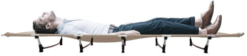 TkkMivcOC Feldbett Klappbar, Tragbar Campingbett mit Tragetasche, Abnehmbare Eindicken Campingliege, Faltbar Gästebett für Strand Outdoor Büro, Max. 150kg, 190 x 65 x 17cm, Khaki