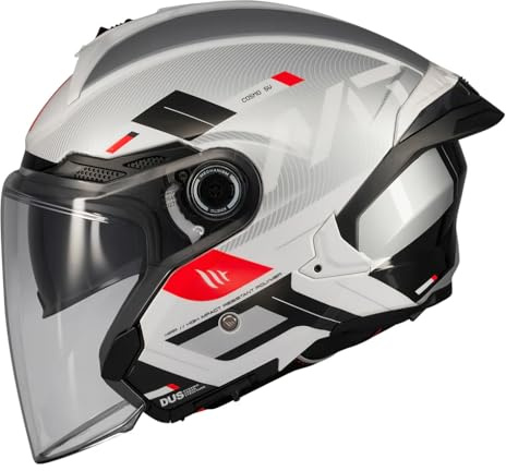 MT Moto Casco Cosmo Sv Silence Bianco/Nero, Unisex Adulto, S