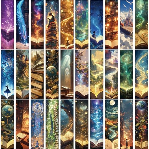 30 Blatt/Set Ästhetische Lesezeichen Fantasy Lesen Seitenmarkierungen Kreative Lesezeichen Papier Lesezeichen zum Lesen von Büchern