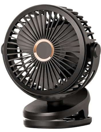 Croovepi Clip On Fan For Bed,Rechargeable Portable Fan With Clip | Quiet Cooling Device, Rotatable 720 Degree Adjustable Blower, 4 Speeds For Bedroom Dorm