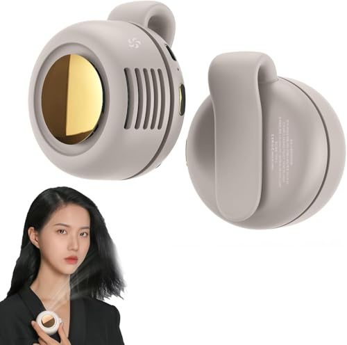 YuuFcy Small Clip Fan,Portable Silent Mini Bladeless Fan Clip On,Tragbarer Clip Ventilator,3 Geschwindigkeiten Mini handventilator,USB Wiederaufladbar Taillenclip-Ventilator,Für Outdoor Büro (Weiß)