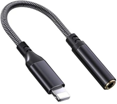 ZFRITP Un Adaptateur Lightning Jack 3,5 mm[Certifié MFi ],Adaptateur Lightning Jack Supporter Microphone Appels Commande Filaire i Phone Ecouteur HiFi pour i Phone 14/13/12/11/X/8/7/Pad/i-OS.