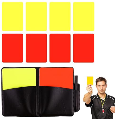 JUGUTA 10 Pezzi Carta Arbitro Calcio, Carta Gialla E Rossa Calcio Arbitri, Carta Rossa E Gialla Del Calcio, Strumento Arbitro Per Partite Di Calcio Per Competizione