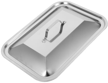 iplusmile Tapa Rectangular de Acero Inoxidable para Bandeja de Hornear con Asa Cubierta Antip Salpicaduras para Pescado Resistente y Versátil para Uso Doméstico y Barbacoa