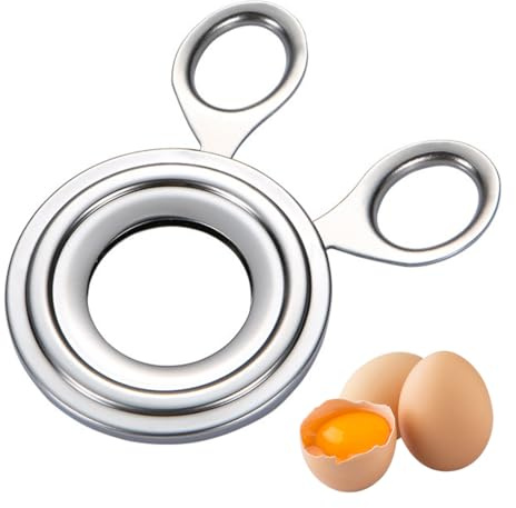ZORVYN Ouvre-coquille, ouvre-œuf, coupe oeuf et casse oeuf, toqueur à oeuf, outil séparateur d'œufs, cracker pour œufs crus, mous et durs, en acier inoxydable (Argent)