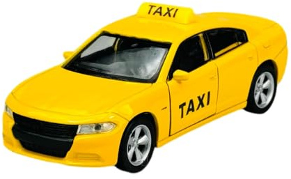Welly Modell Auto Kompatibel mit Dodge Charger R/T Limousine Taxi Gelb 2016 ca 1/34-1/39 Metal Modell Auto Die Cast Neu im Kasten