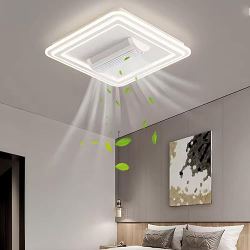 BAOJUHUIKANG Ventilateur LED sans Pales Dimmable avec Lumière Plafonnier pour Salon, Chambre Et Intérieur avec Télécommande 3000K-6000K