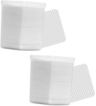 Lingettes Démaquillantes en Coton 400 Pièces, Fibre Chimique, Blanches | Lot de 2 Boîtes, Forme Simple, Nettoyage des Ongles Peau, pour Usage Quotidien, Format Pratique